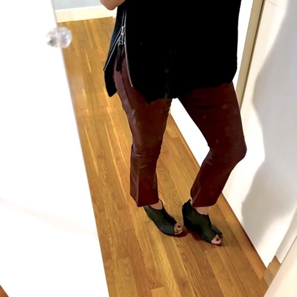 Frame Le Crop Mini Boot Bordeaux coated jeans Cropped - Picture 10 of 16